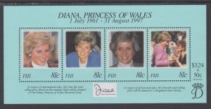 Fiji 820 Princess Diana Souvenir Sheet MNH VF