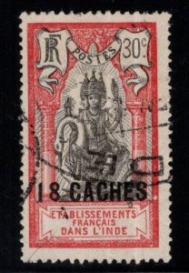 FRENCH INDIA  Scott 64 Used surcharged Brahma stamp