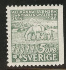 SWEDEN Scott 376 MNH** 1946 Horse stamp mare, colt stamp