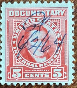 US Used #R658 Single Revenue Documentary G W Campbell SCV $.25 L12