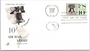 US FIRST DAY COVER 10c AIRMAIL LIBERTY BELL ART CRAFT CACHET AT MIAMI 1960