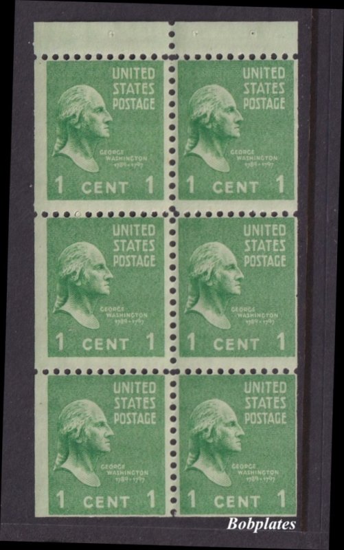 BOBPLATES #804b Washington Booklet Pane F-VF NH SCV=$2