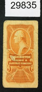 US STAMPS # 1 LABEL RAILWAY & ELECTRIC COMPANY WASHINGTON CAT. $ LOT #29835