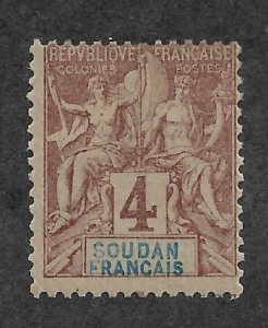 French Sudan 1892 Navigation & Commerce 4c Sc # 5,VF Mint Hinged* (MB-9)