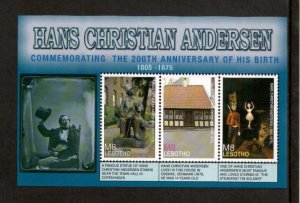 Lesotho 2005 - Hans Christian Andersen - Sheet of 3 Stamps - Scott #1375 - MNH