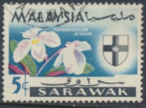 Sarawak  Malaysia  SG 214  SC#  230  Used Flowers  see details & scans