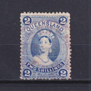 QUEENSLAND 1882, SG# 157, Wmk Crown-Q, Queen Victoria, 2 shilling, Used