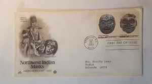 US, FDC  NORTHWET INDIAN MASK  1980 SPOKANE  W.A.