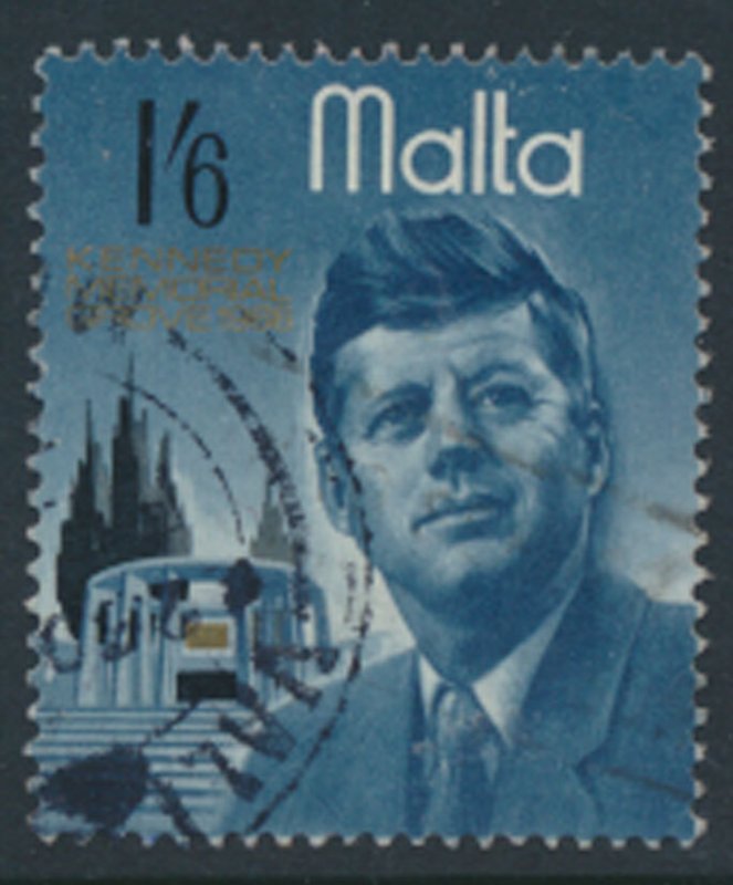 Malta SG 372  SC# 354  1966 J F Kennedy   CTO see details / scan             ...