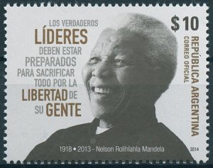 Argentina Stamps 2014 MNH Nelson Mandela Politicians Famous People 1v Set