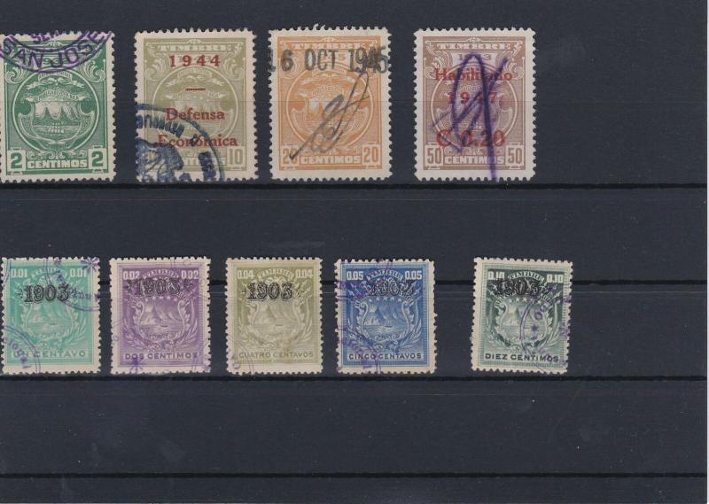 Costa Rica 1903, 1945 Revenue Stamps Ref: R4212