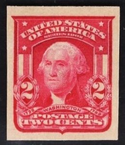 US #320 2c Carmine Washington Type I Imperf MINT NH  SCV $32.5