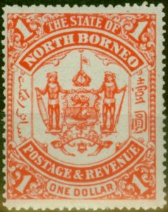 North Borneo 1894 $1 Scarlet SG83 V.F MNH