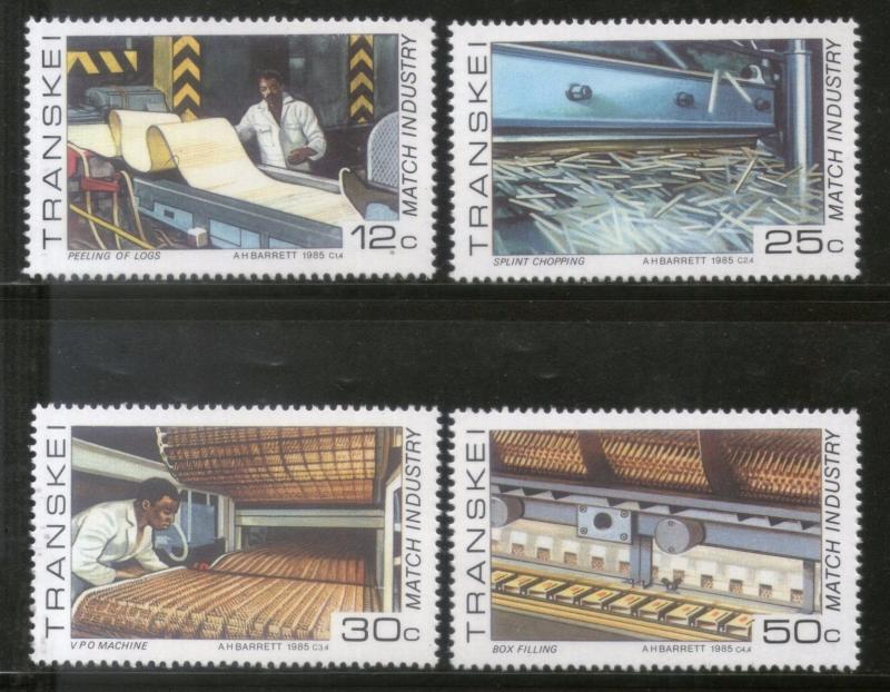 Transkei 1985 Match Box Industry Machinaery Sc 163-66 MNH # 1767