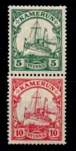 CAMEROUN SGK21/2 1906 5pf GREEN & 10pf CARMINE SE-TENANT PAIR FROM BKLT MTD MINT