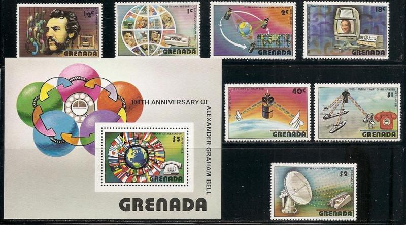 Grenada 780-7 1976 Bell set and s.s. MNH