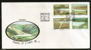 Ciskei 1989 Dams River Nature Architecture Environment Sc 131-4 FDC # 16377