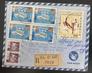 1966 El Biar Algeria Airmail Cover To Chicago IL Usa