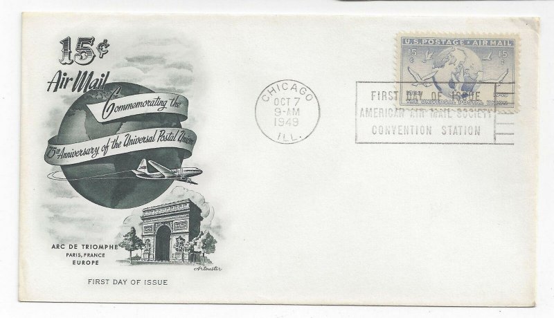 C38 C41 Sc C43 C44 Air mail FDC s 4 Different 1948 1949 First Day Cachet Covers