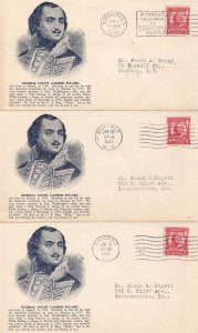 690 - P7- 2c PULASKI - Stoutzenberg lot of 11 Cities - CV $330