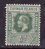 Cayman Is.-Sc#33- id9-unused  hinged 1/2p KGV-1912-20-