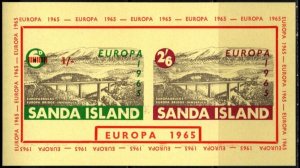 1965 Cinderella Sanda Island Scotland Europa Souvenir Sheet (Buff Paper) MNH