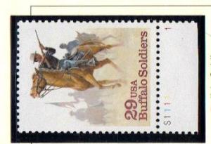 #2818 MNH plate # single 29c Buffalo Soldiers 1994 Issue