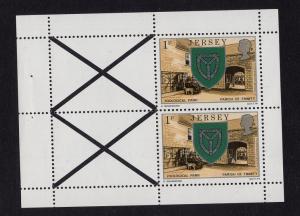 Jersey  #138a  1976  MNH 1p arms    pane of 2 and 2 labels