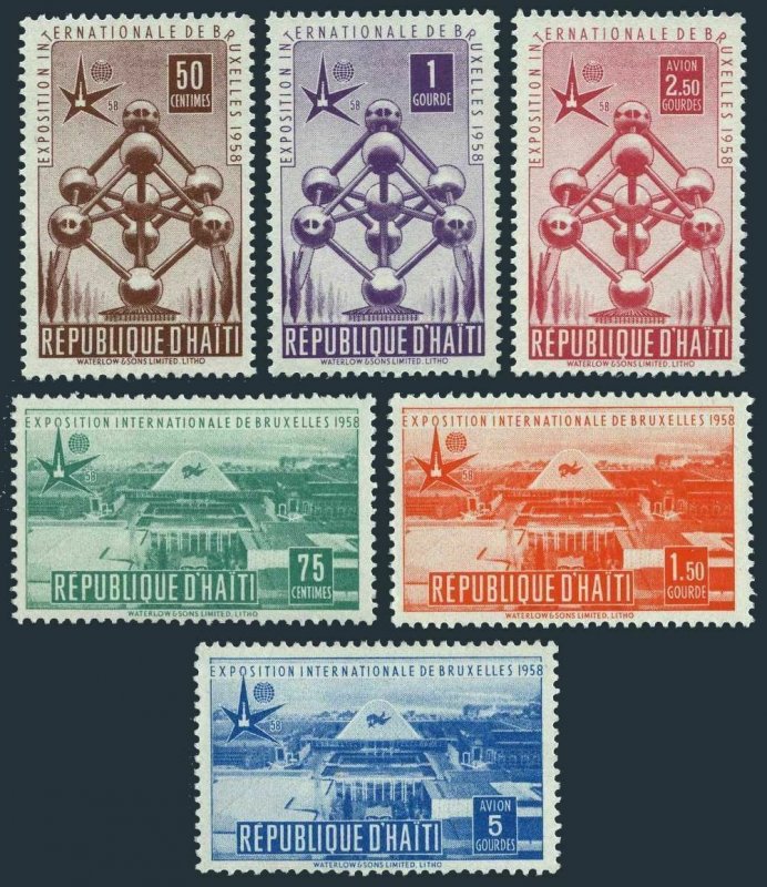 Haiti 417-C114,C114a,MNH.Mi 477-482,B.7. Universal EXPO Brussels-1958.Atomium,