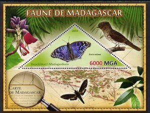 MADAGASCAR - 2013 - Blue African Butterfly - Perf Souv Sheet - MNH-Private Issue