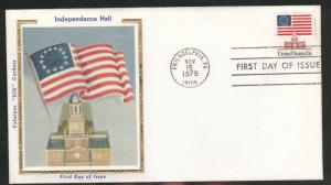 1622 FDC 13c Independence Hall on COLORANO SILK Cache U/A