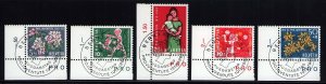 Switzerland B318-B322 used stamps superb cancels Pro Juventute 1962