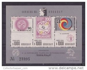 URUGUAY SC#C403 MNH STAMPS s/s stamp expo philately upu upaep emblems $6.5