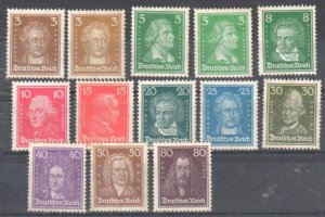 Germany 1926 Famous Germans Mi 385-397, Sc 351-362 Mint NH OG High Values