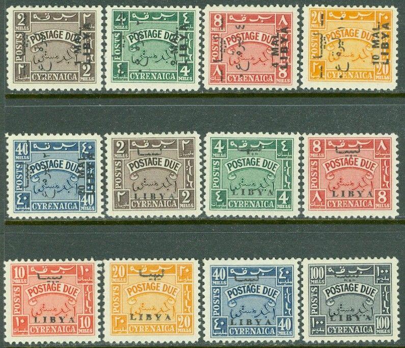 EDW1949SELL : LIBYA 1951-52 Sc #J25-29, 30-36 Both Cplt sets & VF MNH. Cat $399.