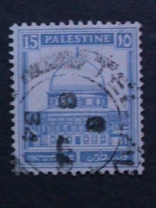 PALESTINE-1927 SC#74 MOSQUE OF OMAR-USED FANCY CANCL-96 YEARS OLD VERY FINE