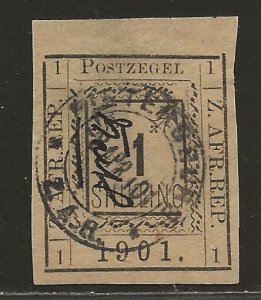 TRANSVAAL SC# 190 (SG#16b)   NO LINE ABOVE LR '1'  VF/CTO