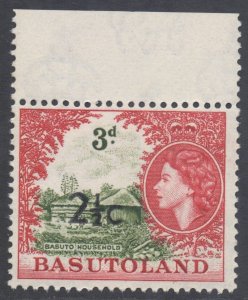 Basutoland Scott 64 - SG61a, 1961 Elizabeth II 2.1/2c Type II MH*