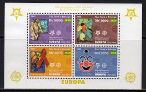 Sao Tome and Principe 2005 Europa 50th.Anniversary/SPACE 2 S/S Perforated MNH