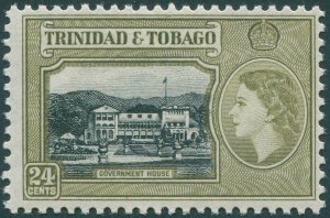 Trinidad & Tobago 1953 24c black & yellow-olive SG275 unused