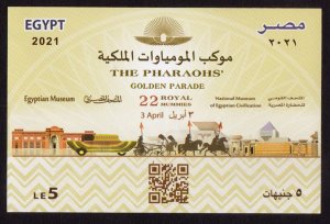 EGYPT - 2021 THE PHARAOH GOLDEN PARADE - SOUVENIR SHEET - MINT NH