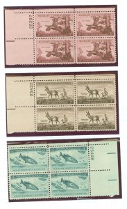 United States #1077-1079 Mint (NH) Plate Block (Wildlife) (Wildlife Conservation)