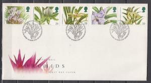 Great Britain, Scott cat. 1493-1497. Orchids issue on a First Day Cover. ^