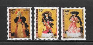 FRENCH POLYNESIA - CLEARANCE #486-88   POLYNESIAN DOLLS   MNH