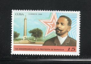 CUBA Sc# 3910  BARAGUA PROTEST Antonio Maceo  1998  MNH mint