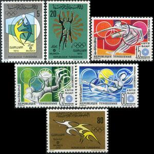 TUNISIA 1972 - Scott# 579-84 Olympics Set of 6 LH