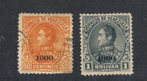 Venezuela 159-60 Used Simon Bolivar (V0292)