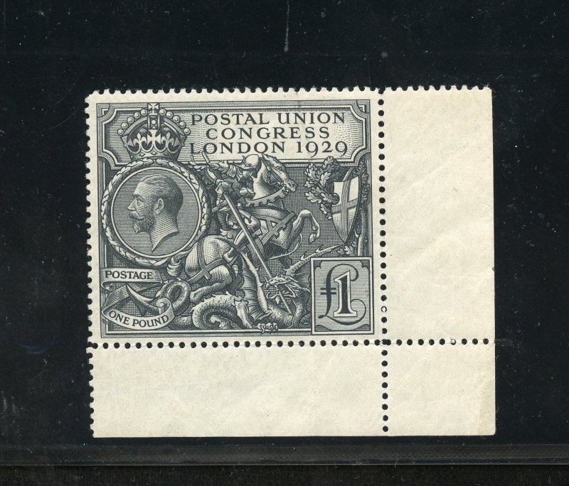 GREAT BRITAIN 1929 POUND UPU  CORNER COPY  SCOTT #209 VF MINT NEVER HINGED 