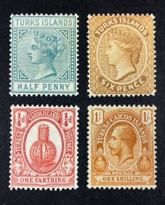 MOMEN: TURKS CAICOS ISLANDS SG #53,59,116,161 MINT OG NH £45++ LOT #68387*