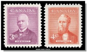 Canada - 318-319 MNH - Sir John Abbott (1952) 3¢ & Alexander Mackenzie (1952) 4¢